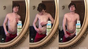 sexy twink niko springs shaves his hot body and shows off his big cock