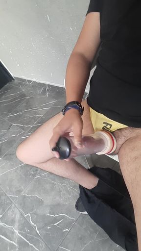 Masturbating with a friend&#039;s toy