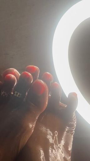 Oily Ebony Foot Worship