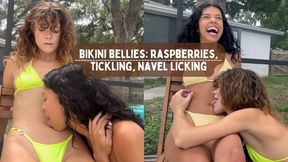 Bikini Bellies: Raspberries, Tickling, Navel Licking Feat Aria Nicole and Nathalia 4K - Bikini Babes Enjoy Each Other's Petite Tummys, Belly Button Licking, Belly Licking, Kissing, Tickling, Long Nails, Very Ticklish, Squirming, Moaning, Bellygasm