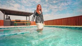 Samantha Gets Wet in a White Dress and a Leather Coat