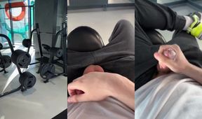 Gym Cumshot Destroyed Juicy Big Cock Choked on Thick Load