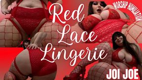 RED LACE LINGRIE WORSHIP HUMILATION