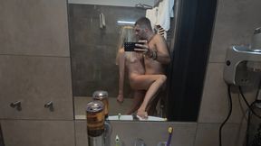 Watching my hot stepmom in bathroom &mdash;  fucking and facial