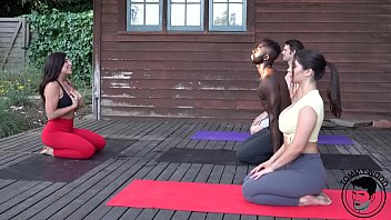 Group sex with two big ass flexible latinas after gym Trukait and Yoga Goddess