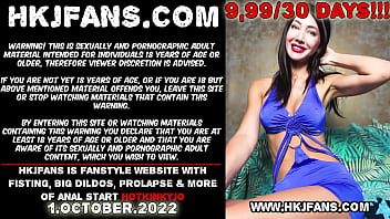 Amazing organotoys colorful long dildo full in Hotkinkyjo asshole, anal fisting, gape &amp_ prolapse extreme for HKJFANS
