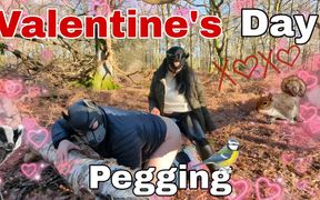 Valentine's Woodland Pegging Outdoors Femdom