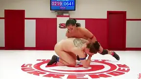 Passionate Lesbian Wrestling Turns Divine Babes Into Horny Lovers