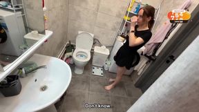 No Girlfriend Stepsis Raw sloppy blowjob cum on face deep doggy style