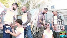 ”TRAILERTRASHBOYS Eddie Patrick & Greyson Myles Having A Wild Group Sex Session”