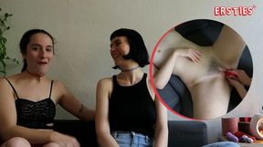 Two hot Berlin fashion designers Katie A and Delfine lick and finger each other's pussy
