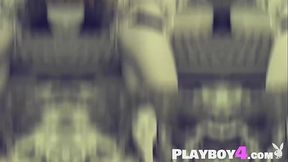 Big-titted blonde MILF poses naked, showing off her stunning body