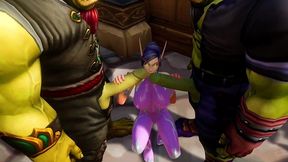 elf has a threesome with two orcs - warcraft porn parody