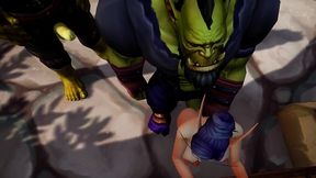 elf has a threesome with two orcs - warcraft porn parody
