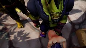elf has a threesome with two orcs - warcraft porn parody