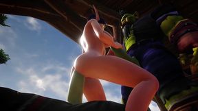 elf has a threesome with two orcs - warcraft porn parody