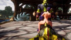 elf has a threesome with two orcs - warcraft porn parody