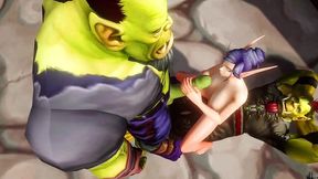 elf has a threesome with two orcs - warcraft porn parody