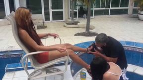 Shoe worship for both of them
