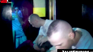 Jocks Jonathan Darko and Tony Cisser drown in each other tongue