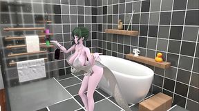 St. Louis Azur Lane Hentai Bathroom Undress Dance Tell Me Song Big Boobs Mmd 3D Green Hair