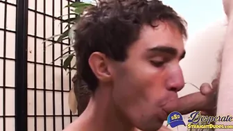 Slim young stud Cory Woodall toys his ass and cums in Isaak's mouth