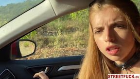 Emelie Crystal's Outdoor Adventure: A Public Encounter in the Scenic Hillsides