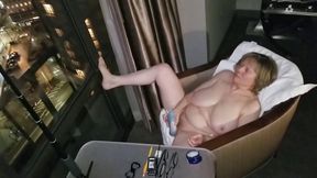 Hotel window exhibitionist GILF strikes again