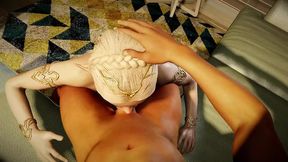 Horny Elf with thick lips sucks manhood deep