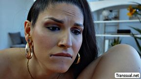 Asian teen catches TS gf fucking her stepmom