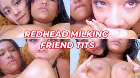 Redhead milking friend tits - Kendra - Lissa