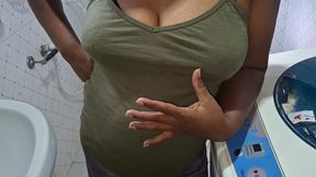 real stepmom at home wile cleaning