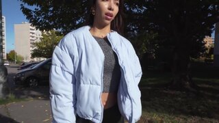 Asian babe with a nice ass receives cash for sex