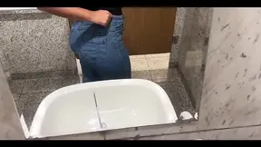 Beating My Pussy in the Bathroom of the Shopping Mall in Until Milk Comes Out of My Pussy, Fucking My Pussy