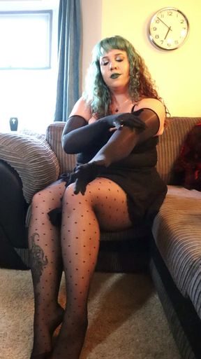 Pvc Heels, Patterned Tights, and a Cigarette