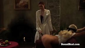Bent Over Big Ass Blonde Lesbian Slave Whipped Hard