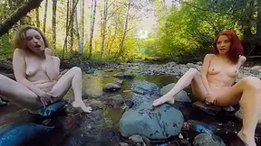Ana Molly & Belle Mutual Masturbation Outdoors