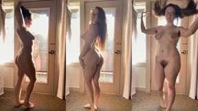 Hairy Brunette; just woke up MP4