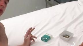 ”Giving my step brother a blowjob while blowing my cigarette”