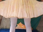 Suddenly Long Piss Standing In Bed While Wearing Tutu Dress