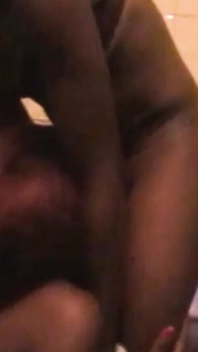 Horny Black Lesbians Finger &amp; Lick Wet Pussy In Wild Bathroom Fuck   Clip 1