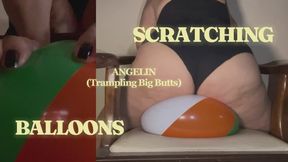 Scratching the inflatable beach toy with my toenails and bouncing on it with my big butt (1)