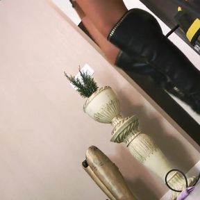 Seductress babysitter vacuuming