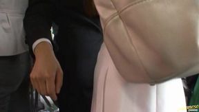 Yuu Asakura's Tight Ass Grinded Against a Hard Cock on Public Transit