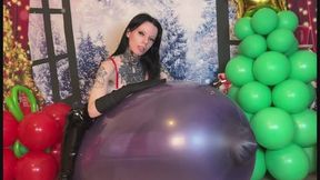 Mrs claus balloon mass pop!