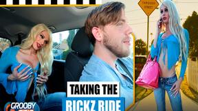 ”GROOBYGIRLS - Blowjob in the car to horny blonde tgirl”