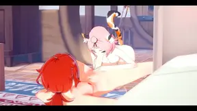 Diluc and Diona's steamy 3D hentai scene