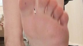 Kelsey white socks, soles and toes worship