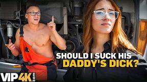 DADDY4K. Dirty and sweaty guys make her pussy LEAK!