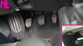 Revving with Exhaust Shot in Black Ballet Flats